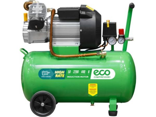 Компрессор ECO AE-502-3 коаксиальный(440 л/мин, 8 атм, коаксиальный, масляный, ресив. 50 л, 220 В, 2.20 кВт)
