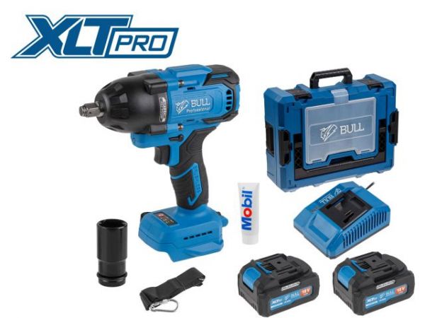 Ударный гайковерт BULL SC 1807 Xcase, XLTpro, БЕСЩЕТ., 18 В, 750 Н*м, 1/2', 2х4 А*ч, з/у 4 А(вес 2,24 кг)