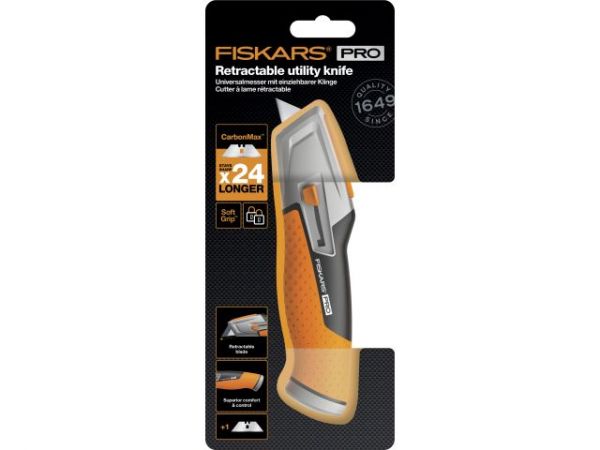 Нож выдвижной, универсальный CarbonMax  FISKARS