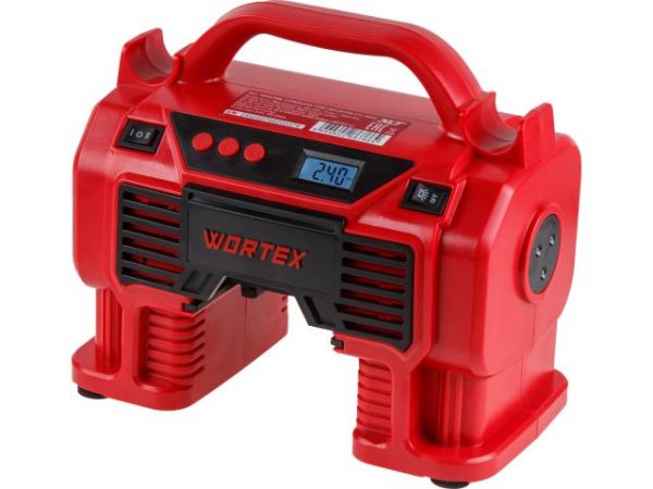 Компрессор WORTEX CTI 1810 в кор. ALL1 XLT SOLO 18 В, 11 бар, 9/360 л/мин(160 PSI / 1100 кПа, цифровой манометр, 790 мм шланг, подсветка)