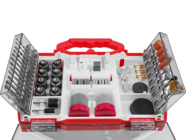 Набор аксессуаров для гравера WORTEX 145 предметов (универсальный)(Цанги: 1,6 мм, 2,4 мм, 3,2 мм)