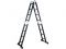 Лестница алюм. многофункц.4х4 ступ.(стрем.-229см,лестн.-465см) 13,8кг BLACK LINE STARTUL (ST9930-04)(усиленное шарнирное соединение, прорезиненные колеса и доп.стабилизаторы)
