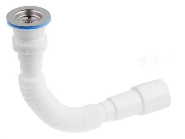 Сифон 1 1/2'х40/50 гофрированный, выпуск 64мм, AV Engineering