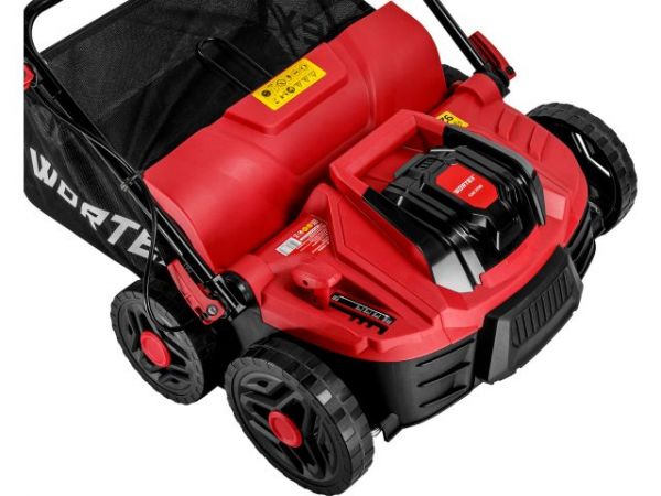 Аэратор-скарификатор WORTEX CAE 3736 ALL1 XLT SOLO БЕСЩЁТ.ДВИГ., 18В+18В, шир. 37 см(вал для аэрации, вал для скарификации, 5 рег.высоты, 45 л травосборник)