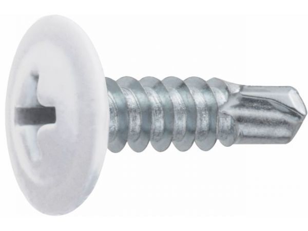 Саморез 4.2х19 мм с прессшайбой, цинк, со сверлом, RAL 9003 (12000 шт в коробе) STARFIX(цвет сигнальный белый)