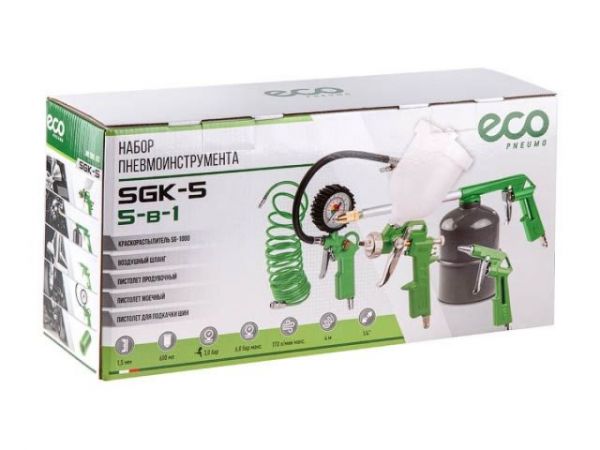 Набор пневмоинструмента ECO SGK-5 (5 предметов,верх. бак)