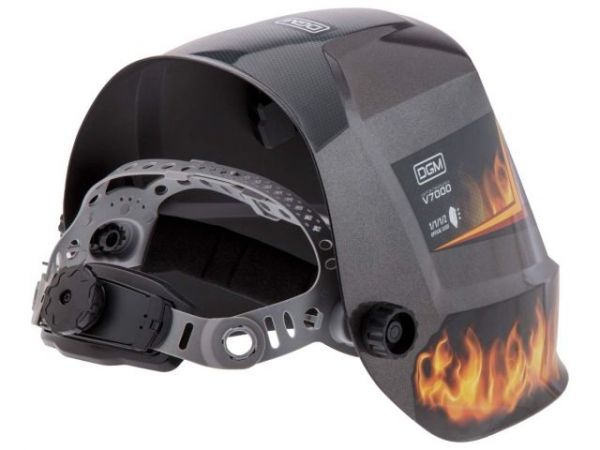 Щиток сварщика с самозатемняющимся светофильтром DGM V7000 (пламя)(1/1/1/2; 104x63 мм (65,5 см2); DIN 3,5/4-8/9-13 (регул); 4 сенсора)