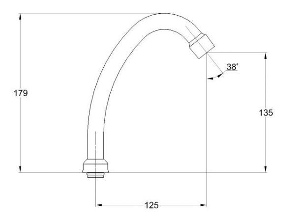 Излив G-образный, ECONOCE(Диаметр подключения 3/4')