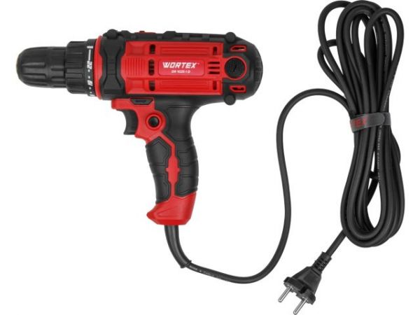 Дрель-шуруповерт WORTEX DR 1025-1 D в кор. 300 Вт, 50 Нм, 2 скор., быстрозажимной патрон: 10 мм(Длина шнура 4 метра)