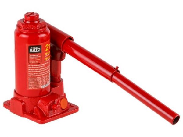 Домкрат гидравлический 2т бутылочный 150-280мм STARTUL AUTO (ST8018-02)(h min 150мм, h max 280мм)