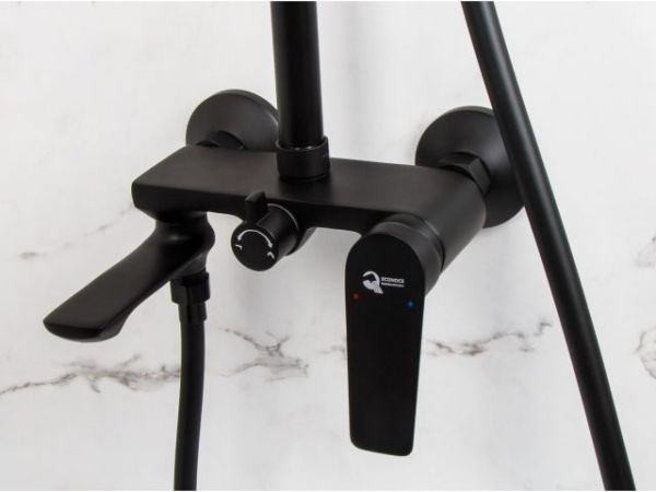 Душевая система D35-A черный, серия 800 ECONOCE(Нет излива. Эксцентриков нет, лейка и шланг в комплекте)