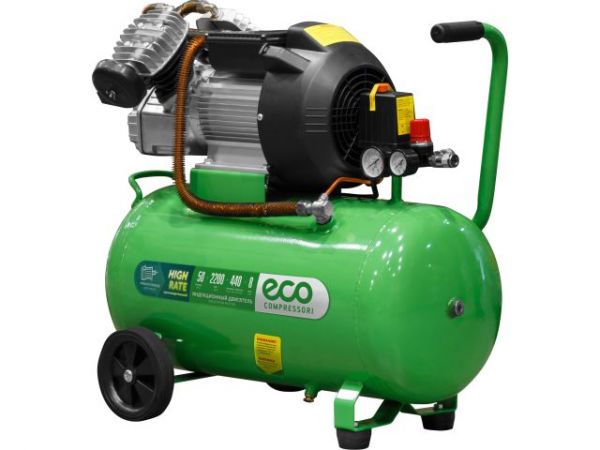 Компрессор ECO AE-502-3 коаксиальный(440 л/мин, 8 атм, коаксиальный, масляный, ресив. 50 л, 220 В, 2.20 кВт)