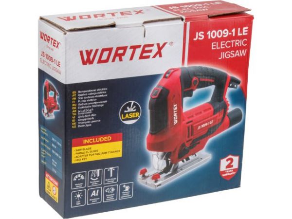 Лобзик электрический WORTEX JS 1009-1 LE в кор. 850 Вт, 500-3000 ход/мин, пропил до 100 мм(Лазер, подсветка, литая платформа)