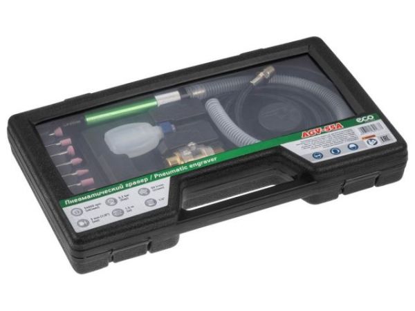 Гравер пневматический ECO AGV-55A(Цанговый патрон: 3 мм (1/8'); 54000 об/мин; 6,3 бар; 60 л/мин;)