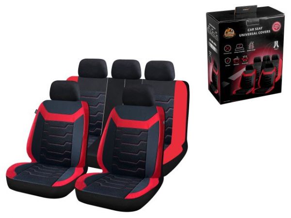 Чехлы на сиденья автомобиля универсальные, полиэстер, черно-красные, ARIZONE