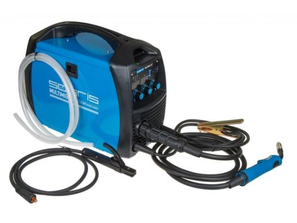 Полуавтомат сварочный Solaris MULTIMIG-227(230В; MIG/FLUX/MMA/TIG; евроразъем; горелка 3 м; смена полярности; 2T/4T/Spot)