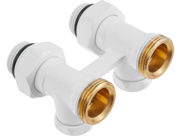 Клапан прямой вентильный 3/4' нар. для радиатора (мультифлекс), Белый, AV Engineering (инд. упак.)(Обратка и подача)