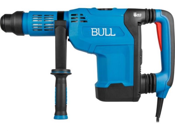 Перфоратор BULL BH 5001 в чем. 1500 Вт, 5-15 Дж, 50 мм, 2 реж. + 1 зуб., 1 сверло, SDS-max, рег. об. (Рег. об., конст. элек., плав. пуск, автостоп щеток, защит. муфта)
