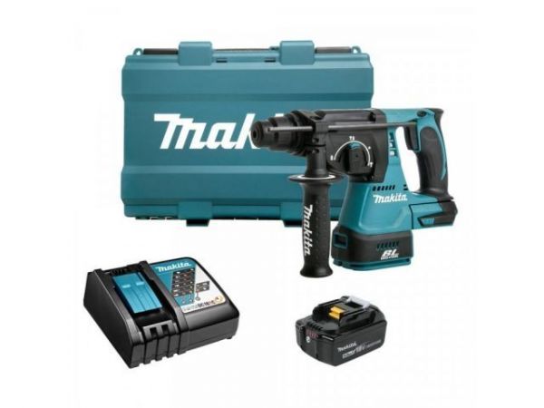 Перфоратор MAKITA LXT DHR 242 RT в кейсе(18.0 В, Li-Ion, 2.0 Дж, вес 3.3 кг,)