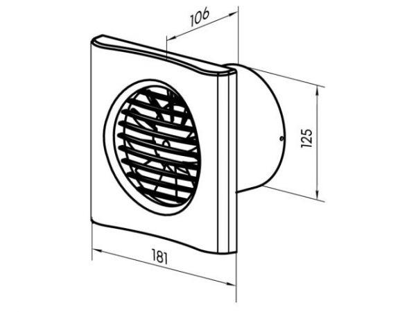 Вентилятор вытяжной накладной Sapfir 125 ZERNBERG