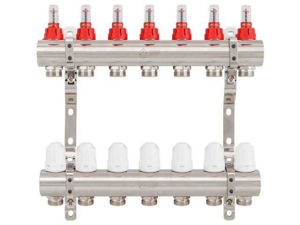 Коллекторная группа AVE777, 7 вых., AV Engineering(Для теплого пола и водоснабжения)