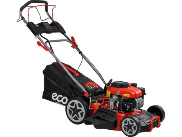 Газонокосилка бензиновая ECO LG-645 E самоходная(4 л.с., шир. 46 см, самоходная, электростарт, мульчир., стальн. корпус, травосборник 60 л)