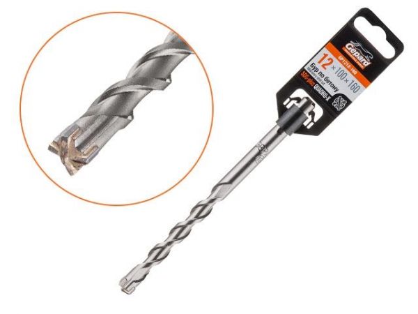 12х100х160 мм бур (сверло) SDS-plus QUADRO-X GEPARD(бур по бетону, крестовая пластина)