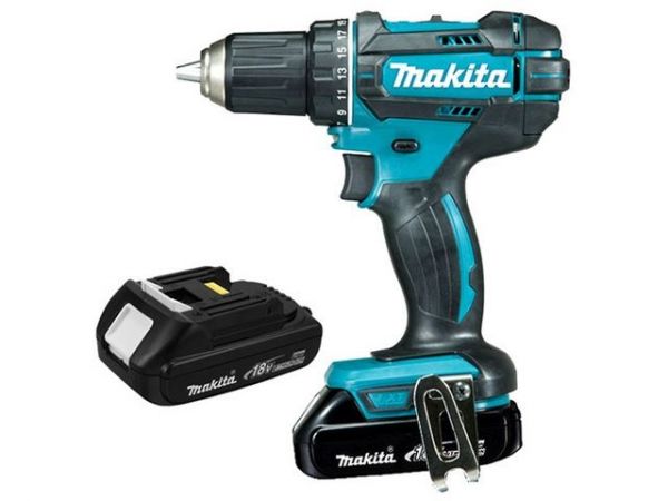 Дрель-шуруповерт MAKITA LXT DDF 482 SYE в чем. (18.0 В, 2 акк., 1.5 А/ч Li-Ion, 2 скор., 62 Нм, шурупы до 10 мм)
