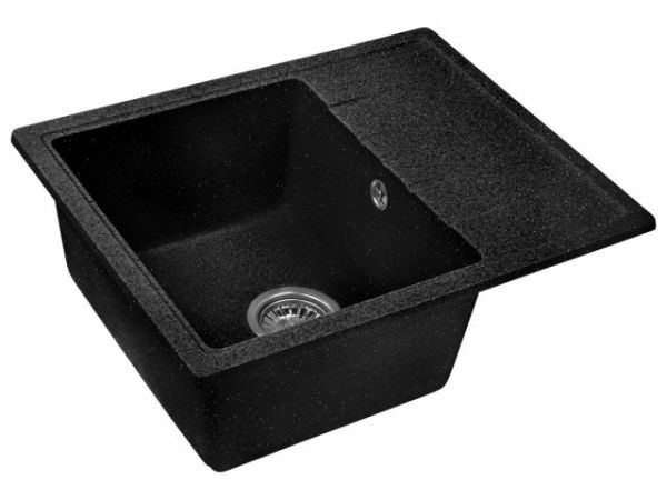 Мойка кухонная из искусственного камня PLATINUM черный 570х465 мм, AV Engineering