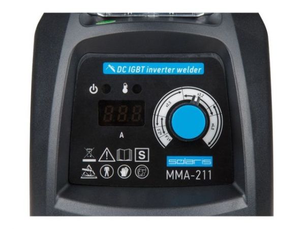 Инвертор сварочный SOLARIS MMA-211(230В; 20-210 А; 70В; электроды диам. 1.6-4.0 мм; вес 3.9 кг)