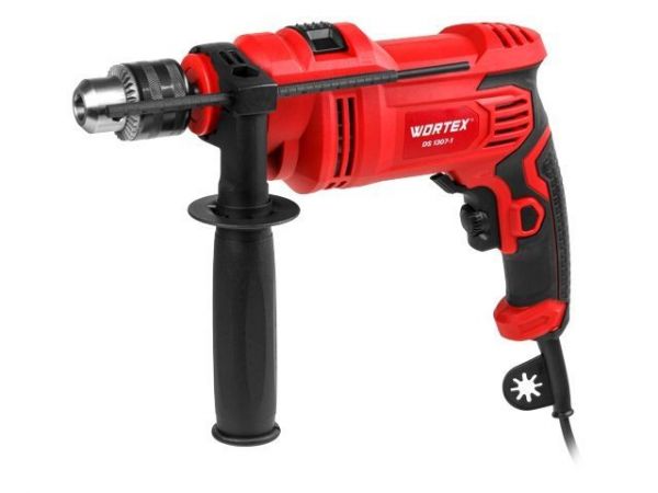 Дрель ударная WORTEX DS 1307-1 в кор. 800 Вт, 1 скор, 25 мм в дер., ключевой патрон 13 мм. (Обороты 0-2700 об/мин;  частота ударов 43 200 уд/мин;)