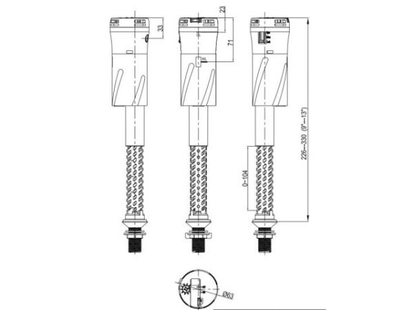 Впускной механизм с нижней подачей 1/2', AV Engineering(Пластик, Гарантия 5 лет)