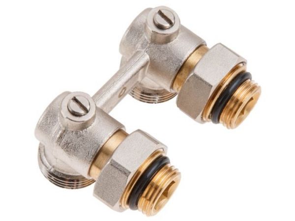 Клапан угловой шаровый 3/4' нар. для радиатора (мультифлекс), AV Engineering (инд. упак.)(для нижнего подключения радиаторов)