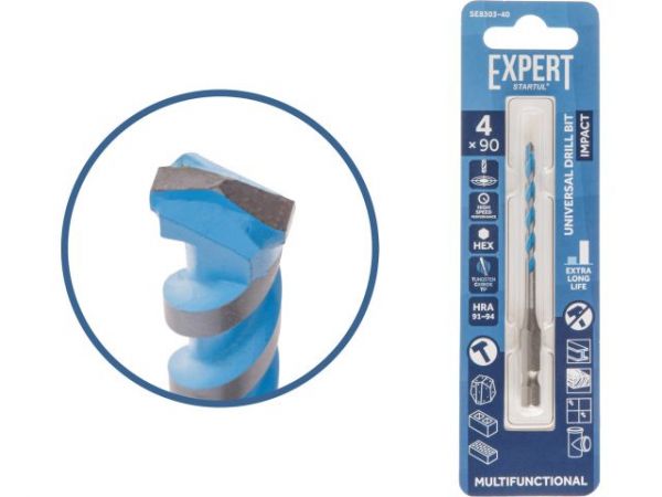 Сверло универсальное  4x90 мм MultiFunctional EXPERT STARTUL(победитовое, по мультиматериалам)