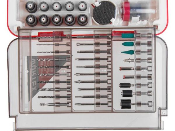 Набор аксессуаров для гравера WORTEX 418 предметов (универсальный)(Цанги: 1,6 мм, 2,4 мм, 3,2 мм)