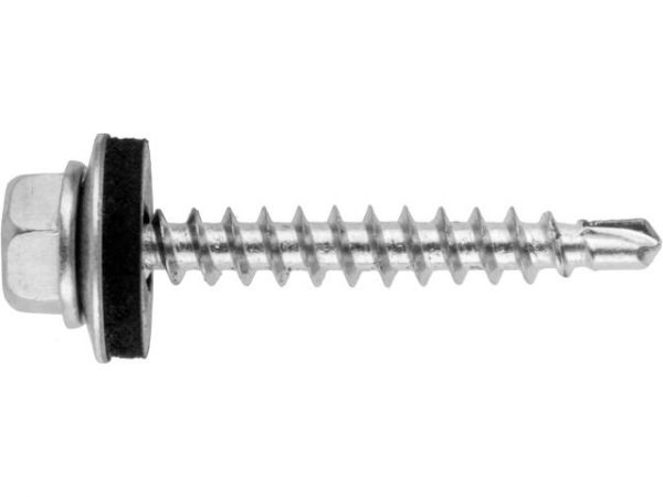 Саморез кровельный 4.8х29 мм цинк, шайба с прокл., PT1 (5000 шт в коробе) STARFIX(по дереву)
