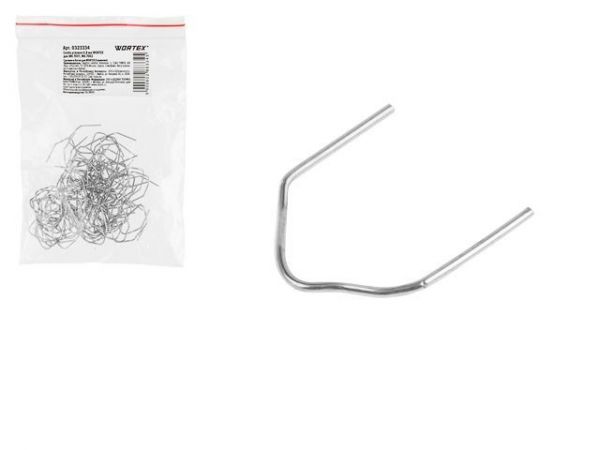 Скоба угловая 0,8 мм WORTEX для WG 7001, WG 7002 100шт. в уп.(Подходит к паяльникам для пластика WORTEX, ремонт всех видов пластика, материал - нержавейка)