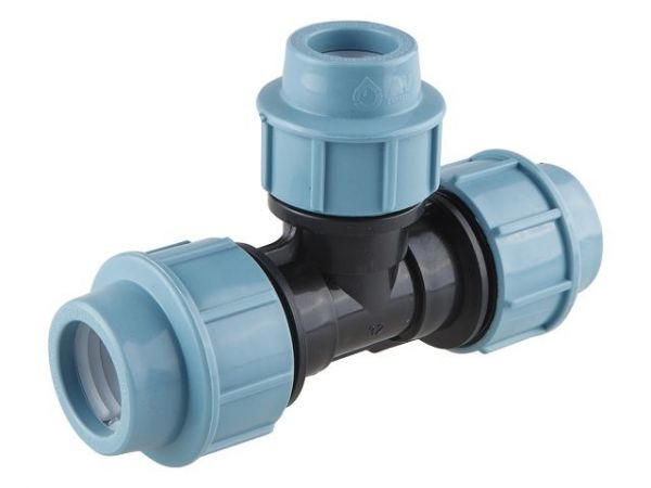 Тройник ПЭ ред. 25 х 20 х 25, AV Engineering(Полипропилен, макс.  16 бар, макс.  40 °С)