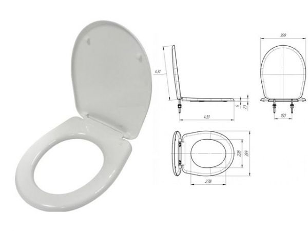 Сиденье для унитаза Каскад белое, ИнкоЭр(И-Сиденье-Каскад-1-х10-Белый Р)