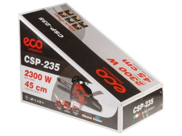 Бензопила ECO CSP-235 шина 45 см (18'), 0.325', 1.5 мм, 72 зв.(2.30 кВт, 3.1 л.с., 45 см3, вес 6.4 кг)