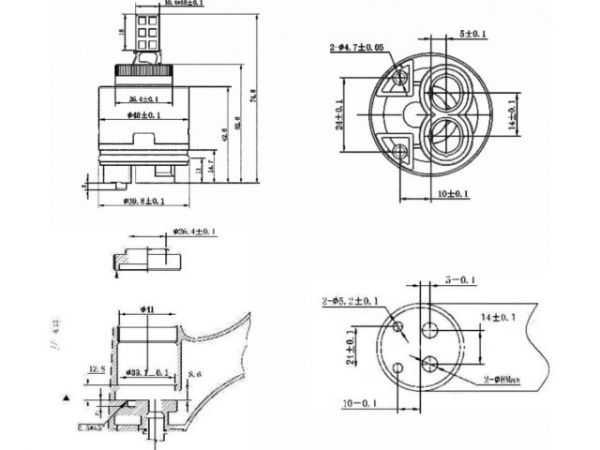 Картридж D40 для смесителя, тип C-S, AV Engineering(Переключение ступенчатое)