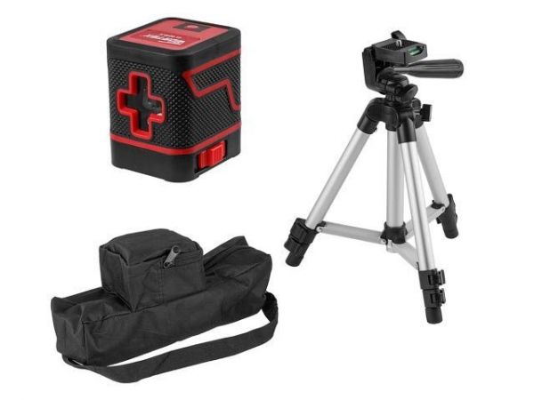 Нивелир лазерный Wortex LL 0210 X со штативом в кор. 2х110°, до 15 м, +/- 0.3 мм/м, зеленый(резьба 1/4', штатив 65 см в комплекте)