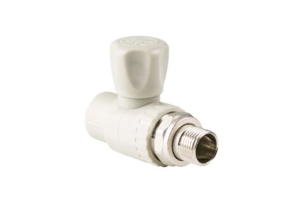 Кран шар. ПП для радиатора 25х3/4' прямой, сер. РТП
