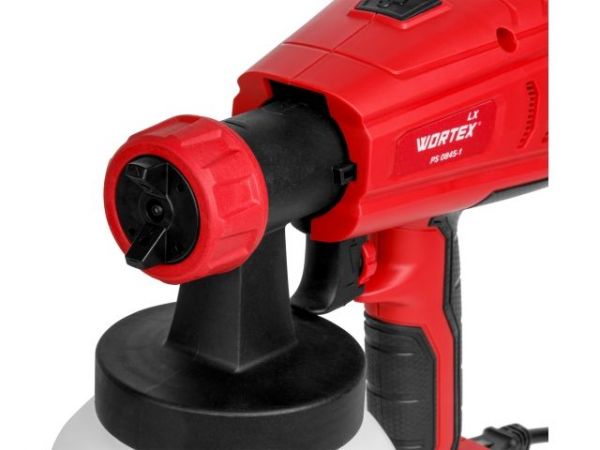 Краскораспылитель электрический WORTEX LX PS 0845-1 в кор. 550 Вт, 800 мл/мин, 1.3 л бак(2.6 мм сопло, 50 DIN)