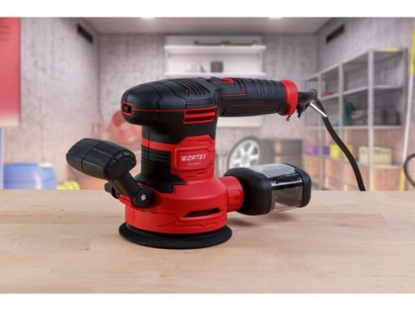 Эксцентриковая шлифмашина WORTEX RS 1245 E в кор. 430 Вт, 125 мм, 7000-14000 об/мин(Амплитуда колебаний 2 мм, регул. об., доп. рукоятка.)