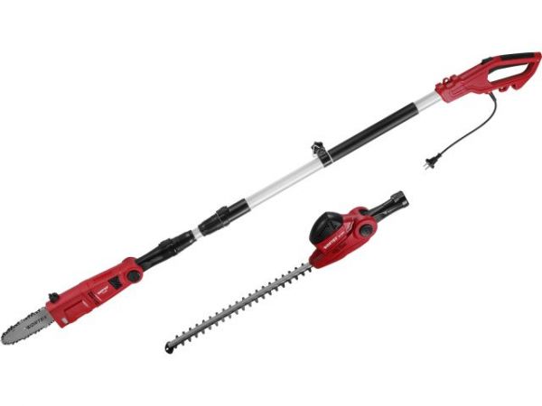 Высоторез WORTEX PS 2001 + насадка-кусторез в кор.(750 Вт, шина 8', автосмазка, телескоп. штанга  до 2 м)