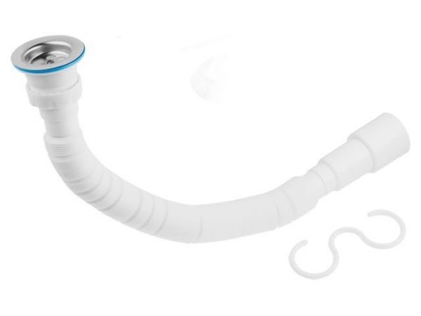 Сифон 1 1/2'х40/50 гофрированный (удлинённый), выпуск 70мм, AV Engineering