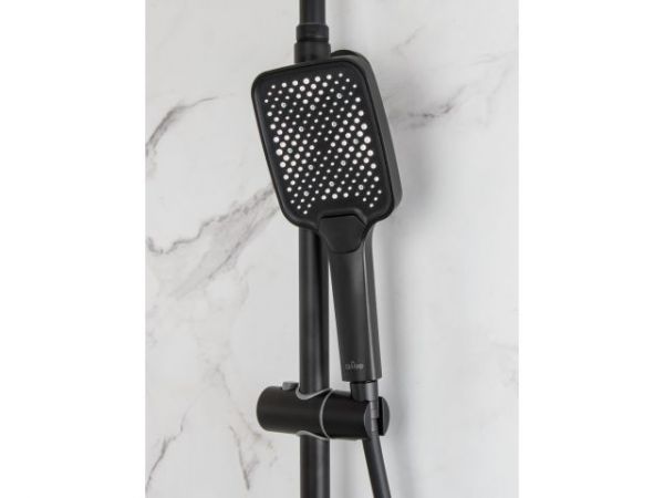 Душевая система (Lt) D35, серия Lily черный, a-five(На стену, короткий излив, роп. душ: вынос 405 мм, размеры 300х200 мм.)