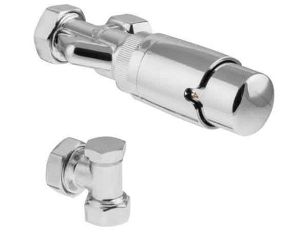 Комплект кранов осевой 1/2' для радиатора ХРОМ, AV Engineering (инд. упак.)(M30x1.5)