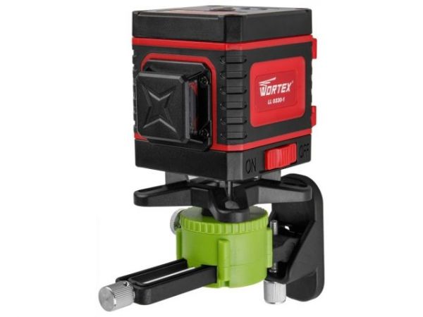 Нивелир лазерный WORTEX LL 0330-1 в чем. + аксессуары 3х360°, до 25 м, +/- 0.3 мм/м, зеленый(резьба 1/4')